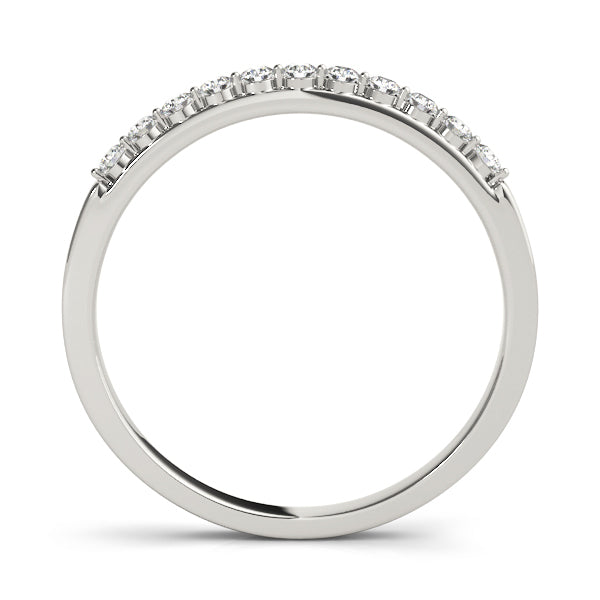 14K White Gold Wedding Bands Prong Set With 0.11 TCW Diamond (SI1-SI2, G-H)