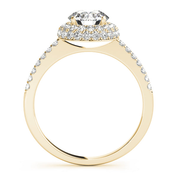 14K Yellow Gold Engagement Rings Halo Round With 1.52 TCW Diamond (SI1-SI2, G-H)