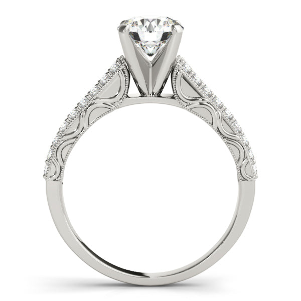 14K White Gold Engagement Rings Antique With 0.36 TCW Diamond (SI2, H-I)