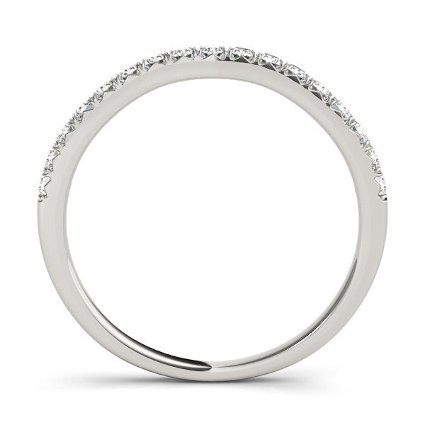 14K White Gold Wedding Bands Curved Bands With 0.29 TCW Diamond (SI1-SI2, G-H)