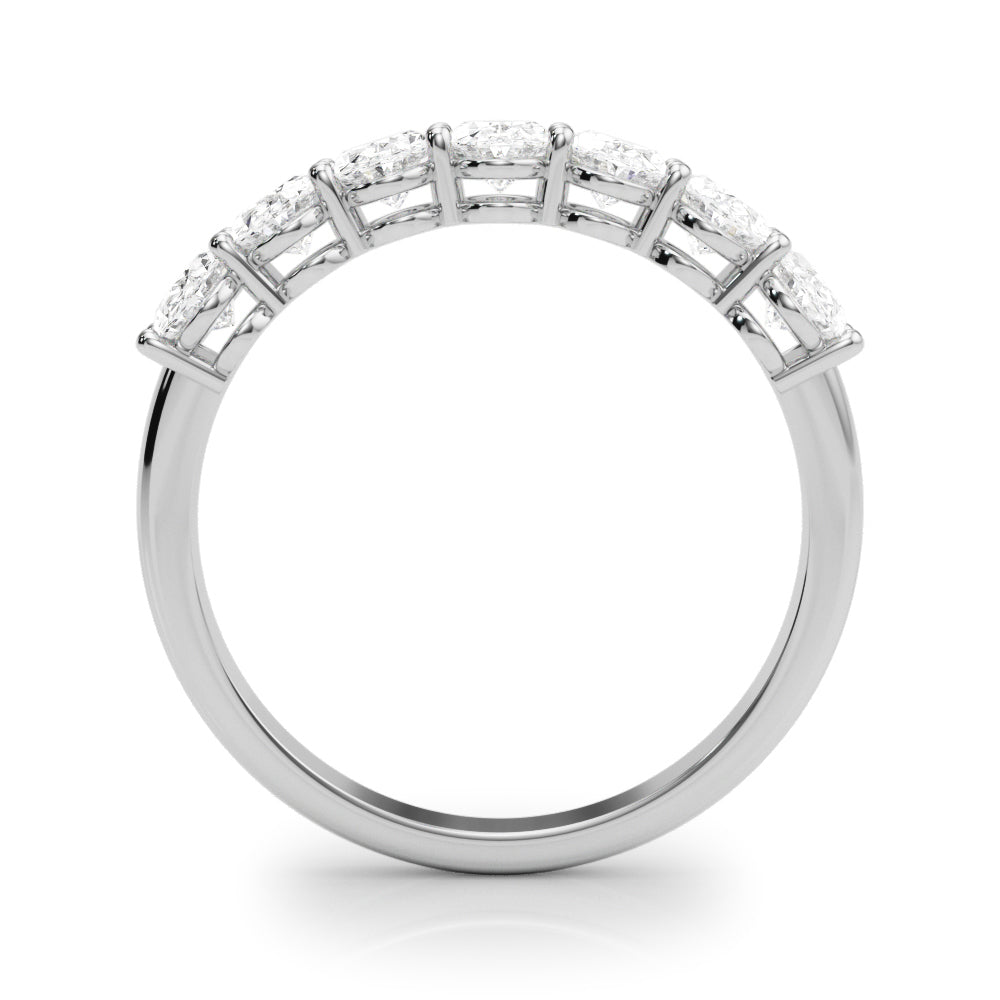 14K White Gold Lab Grown Diamond 7 Stone Band Oval With 1.05 TCW Diamond (Lab Grown VS-SI1, E/F/G)
