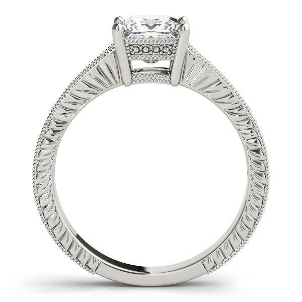 14K White Gold Engagement Rings Antique With 0.19 TCW Diamond (Lab Grown VS-SI1, E/F/G)