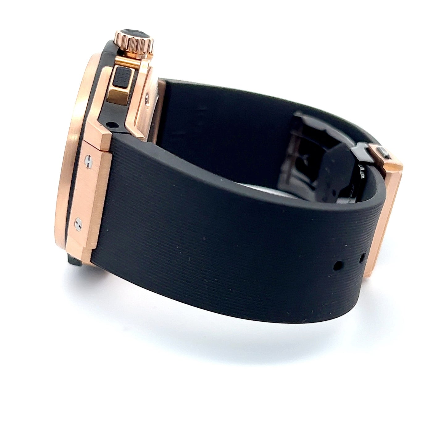 Hublot Big Bang Automatic Mens 18k Rose Gold Case With Rubber Strap Authentic Luxury Timepiece