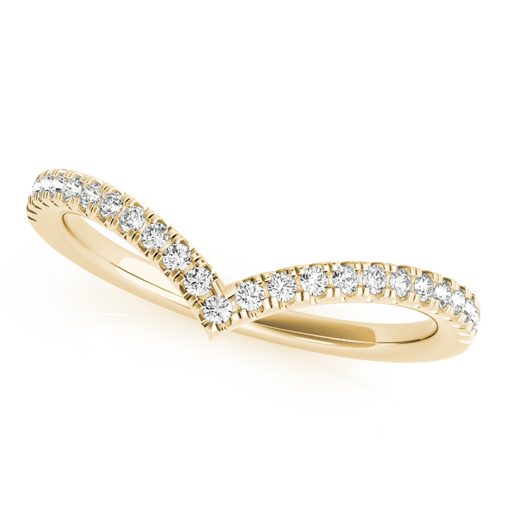 14K Yellow Gold Chevron Diamond Band With 0.18 TCW Diamond (Lab Grown VS-SI1, E/F/G)