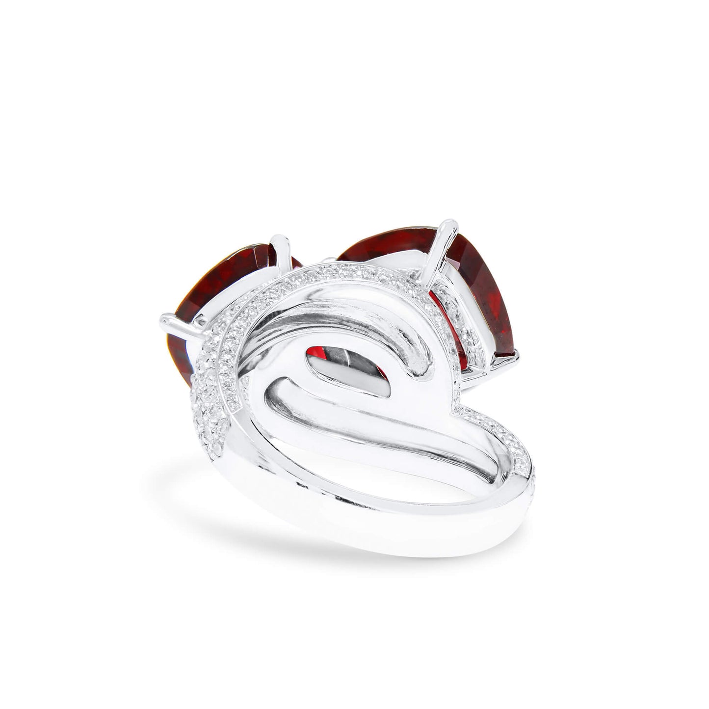 18K White Gold Statement Ring With 10.36 TCW Cushion Shape Natural Spinel, GRS Certified