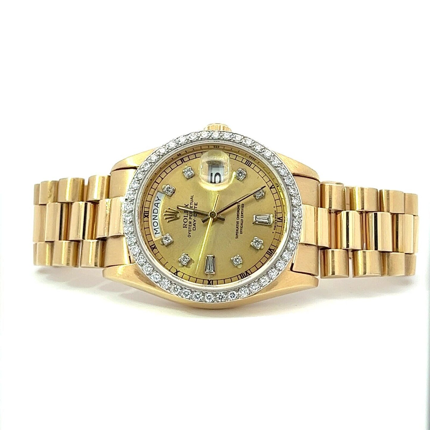 Mens Rolex Day-Date President 18k Gold Diamonds
