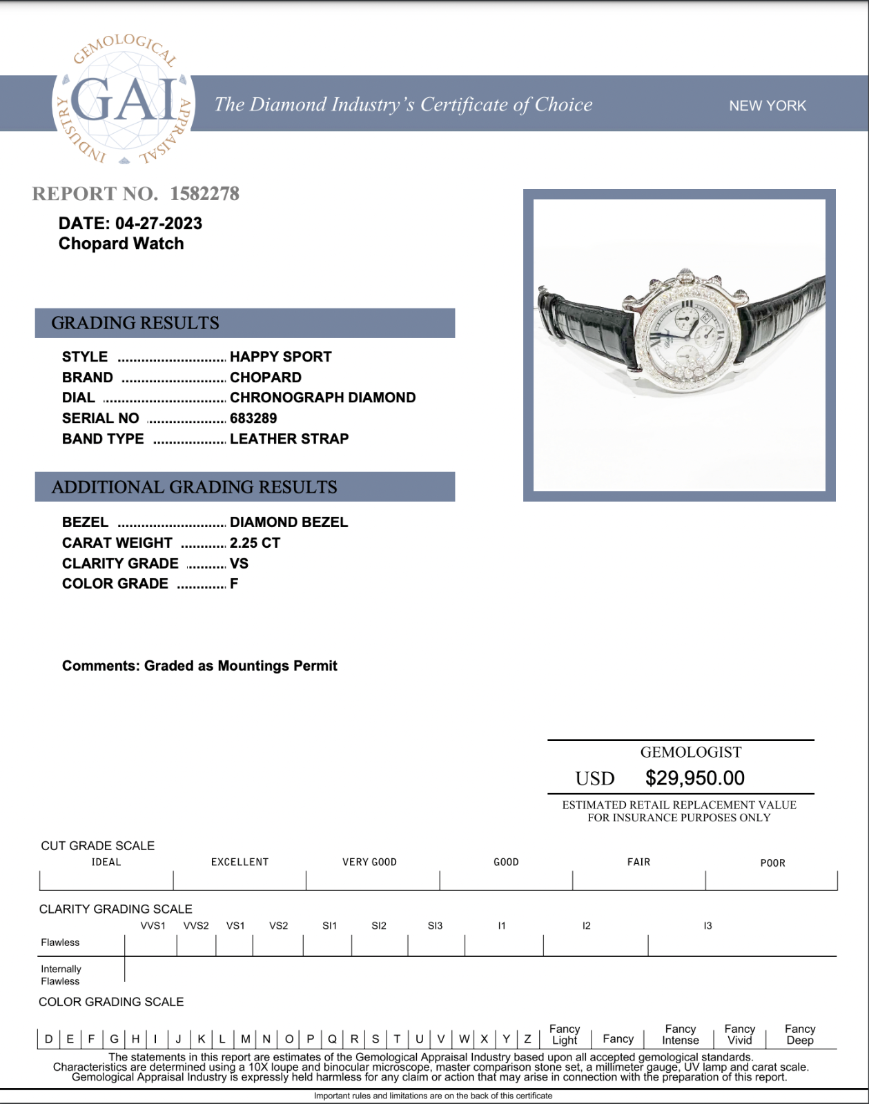Womens Chopard Happy Sport Chronograph XL Diamonds