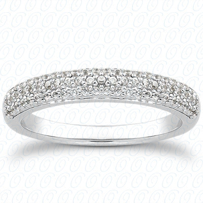 Round Brilliant Bead Set Diamond Half Way Band - ENS3012-B