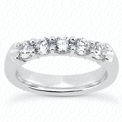 Round Brilliant Shared Prong Set Diamond Wedding Band - MPWB1004