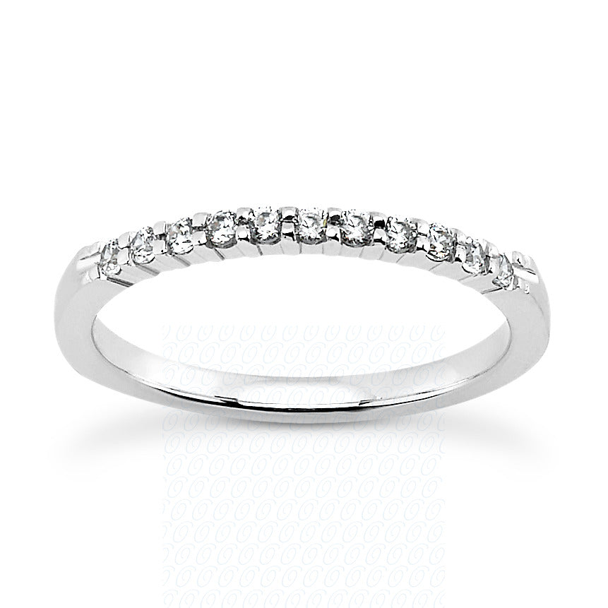 Round Brilliant Shared Prong Set Diamond Wedding Band - MPWB1030
