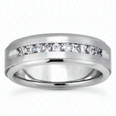 Mens Classic Princess Cut Diamond Wedding Band - MC215
