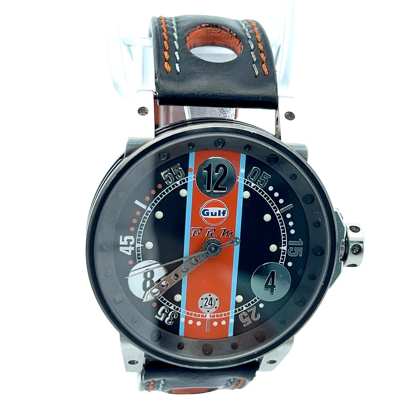 BRM BRM Gulf Automatic Mens Steel Case With Leather Strap Authentic Luxury Timepiece