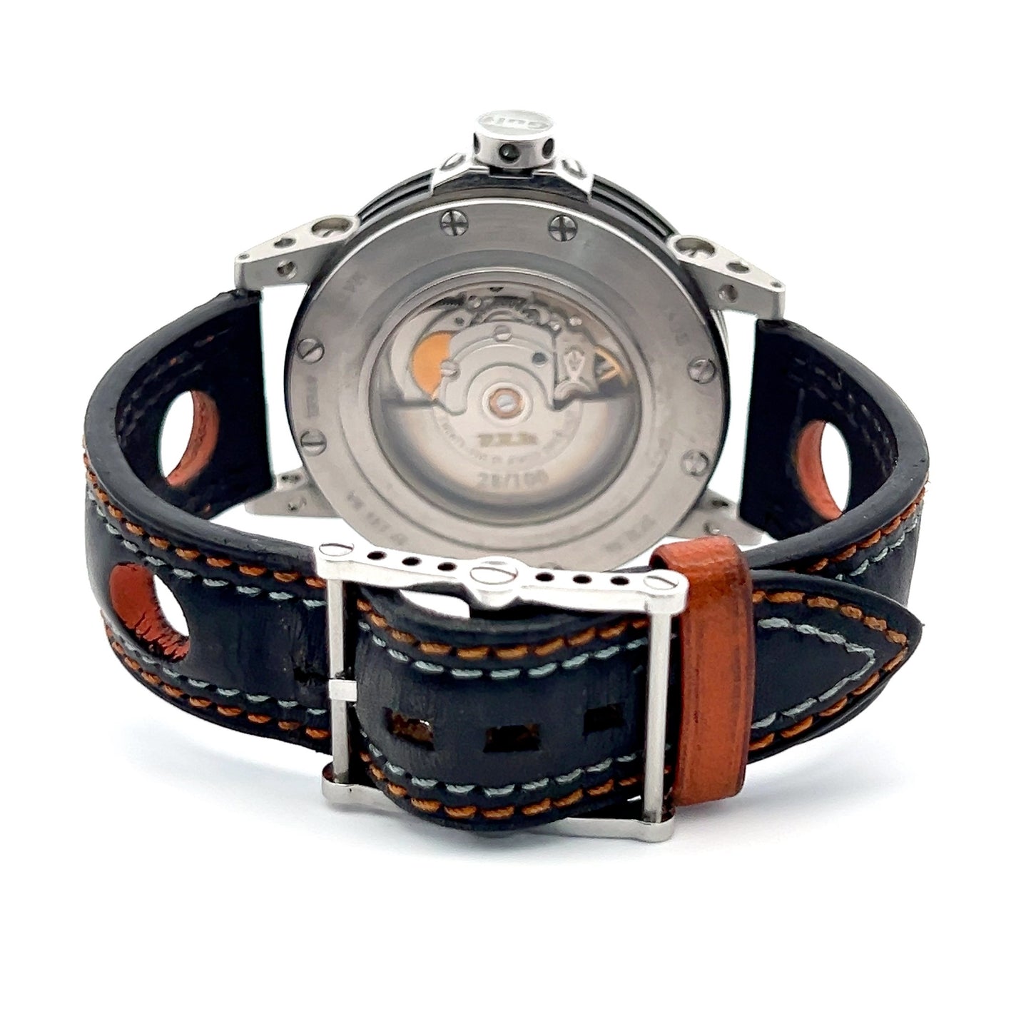 BRM BRM Gulf Automatic Mens Steel Case With Leather Strap Authentic Luxury Timepiece