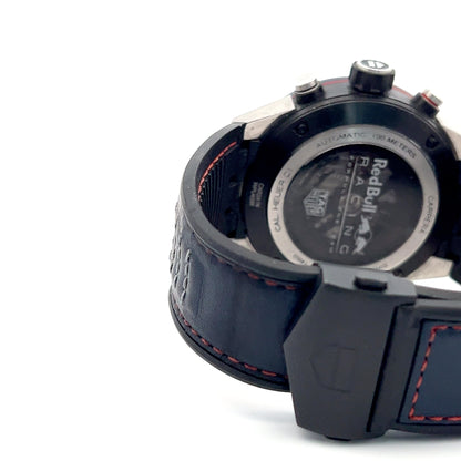 Tag Heuer Carrera Red Bull Automatic Mens Steel Case With Rubber / Leather Strap Authentic Luxury Timepiece