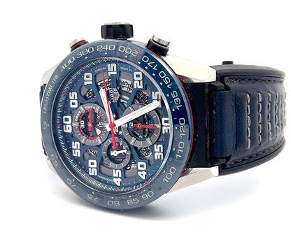Tag Heuer Carrera Red Bull Automatic Mens Steel Case With Rubber / Leather Strap Authentic Luxury Timepiece