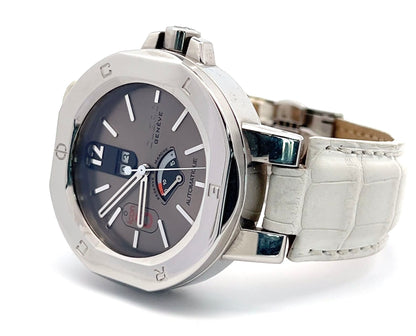 Clerc Icon 8  Power Reserve Automatic Mens Steel Case With Leather Strap Authentic Luxury Timepiece