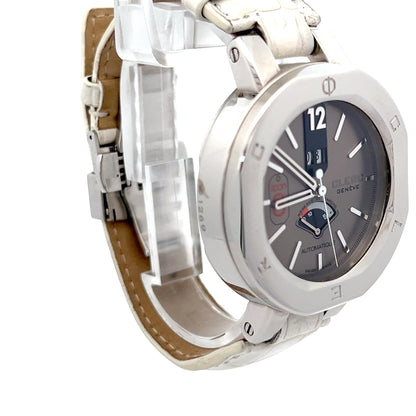 Clerc Icon 8  Power Reserve Automatic Mens Steel Case With Leather Strap Authentic Luxury Timepiece