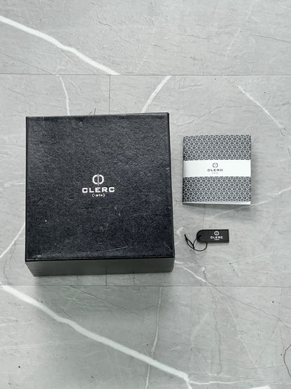 Clerc Icon 8  Power Reserve Automatic Mens Steel Case With Leather Strap Authentic Luxury Timepiece