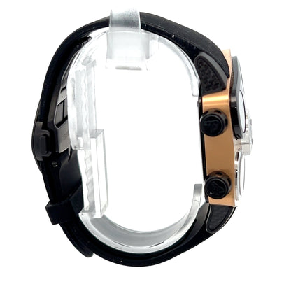 Jacob & Co Grand Quartz Mens Steel / 18k Gold Case With Rubber Strap Authentic Luxury Timepiece