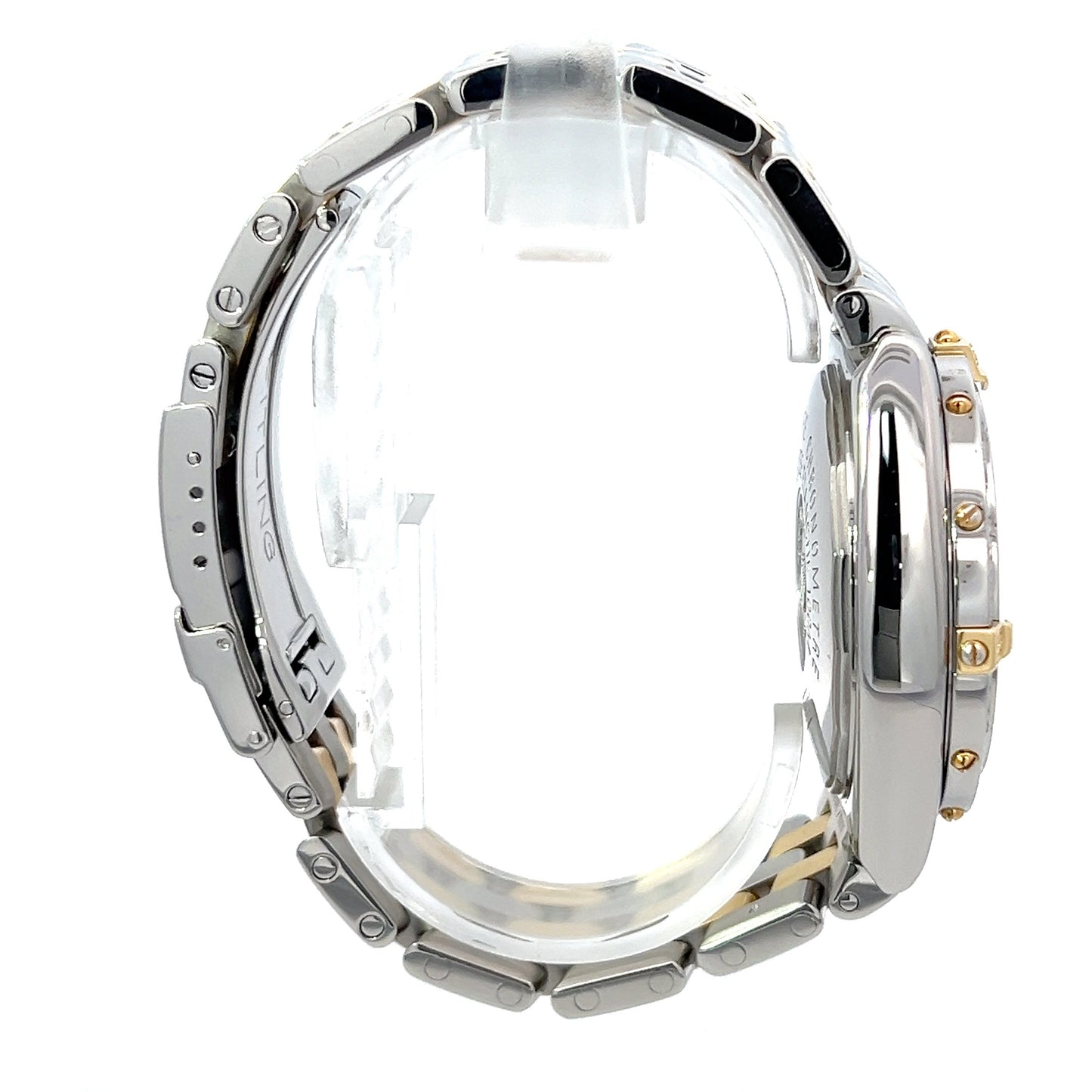 Mens Breitling Chronomat Chronograph 18K Gold / Steel Diamond Watch