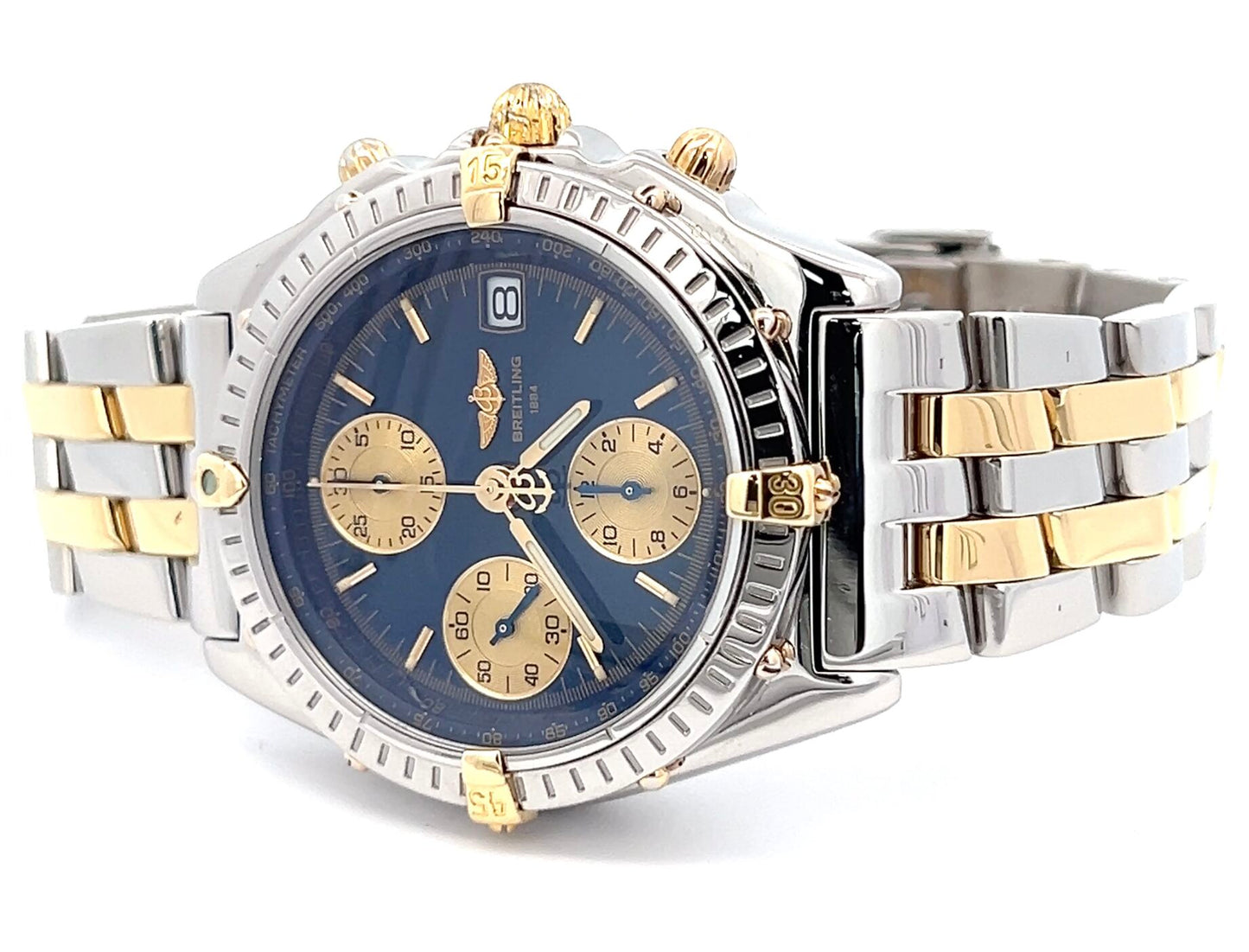 Mens Breitling Chronomat Chronograph 18K Gold / Steel Watch