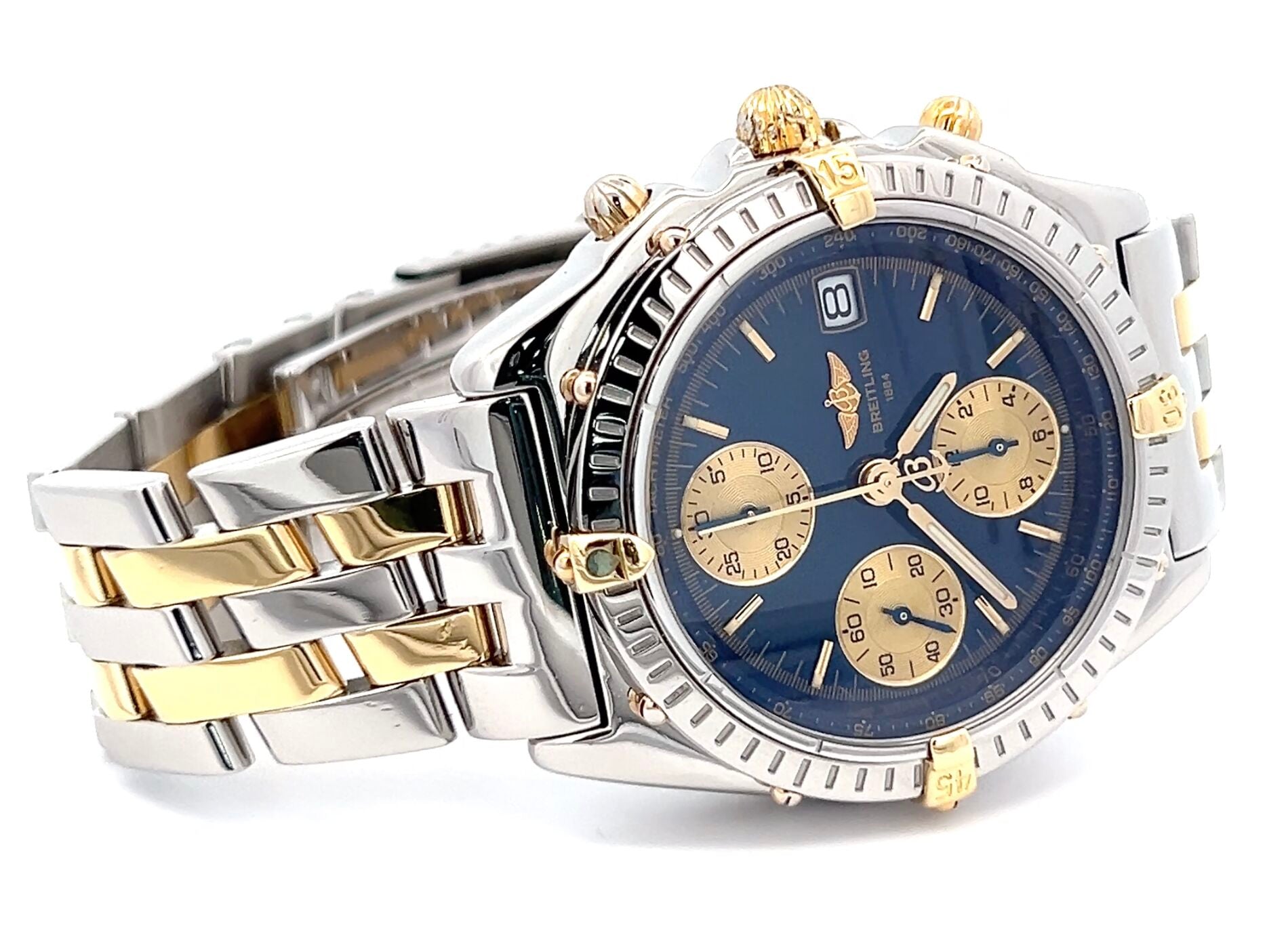 Mens Breitling Chronomat Chronograph 18K Gold / Steel Watch