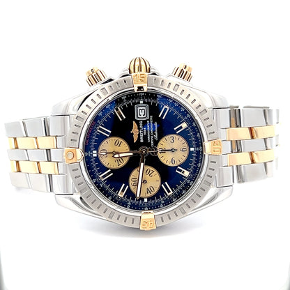 Mens Breitling Chronomat Evolution Chronograph 18K Yellow Gold/Steel Watch