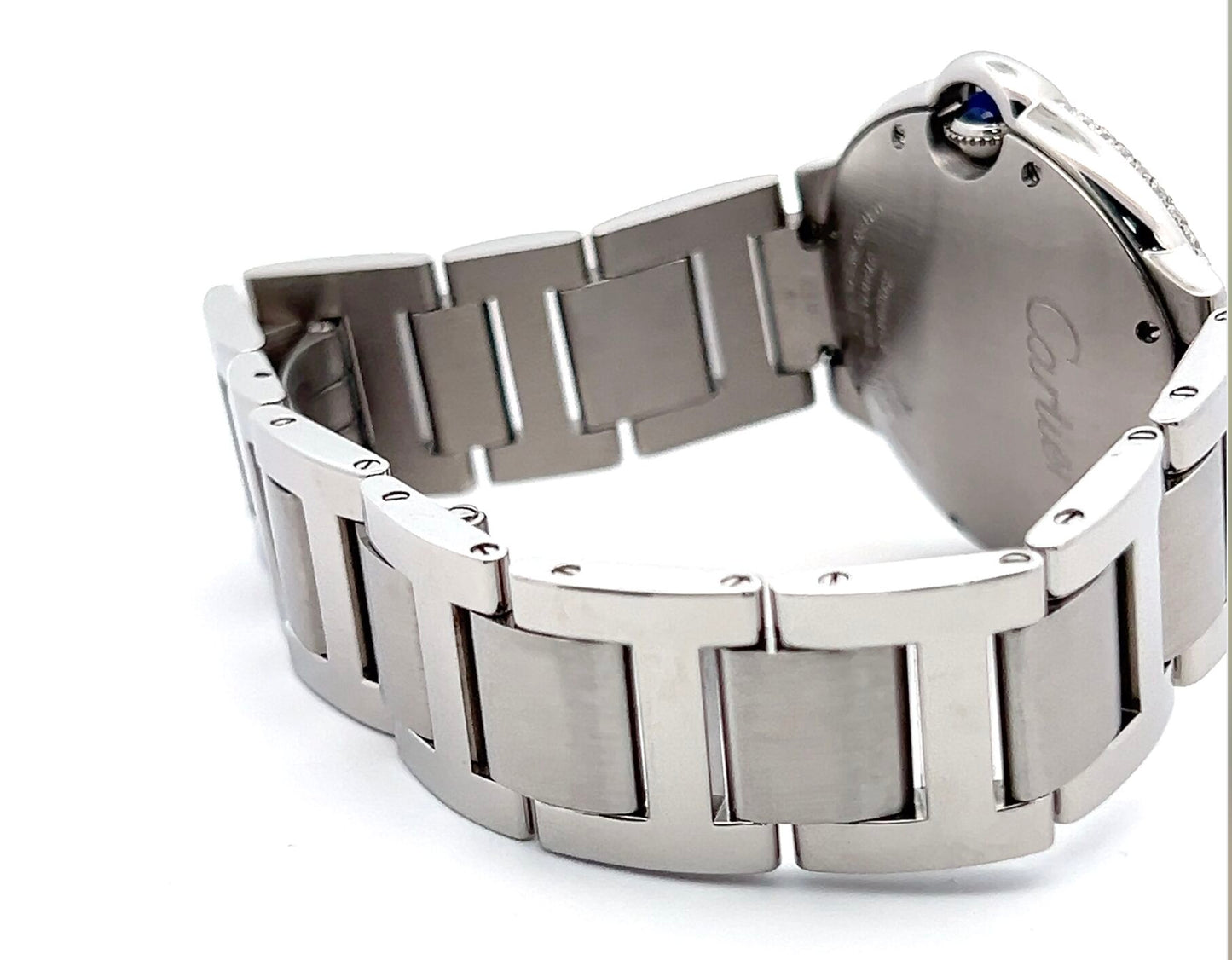 Womens Cartier Ballon Bleu Steel Diamond Watch