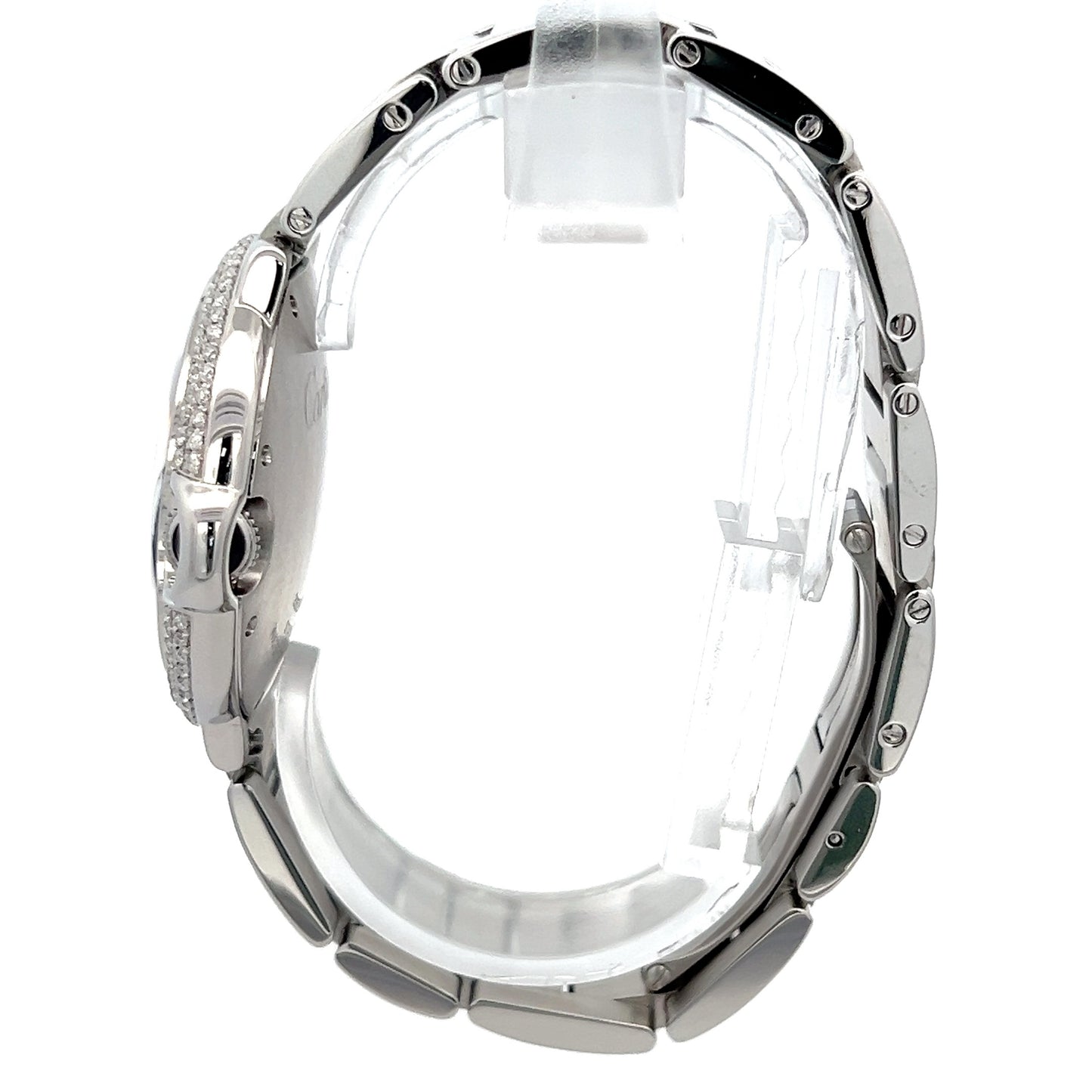 Womens Cartier Ballon Bleu Steel Diamond Watch