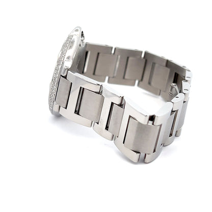 Womens Cartier Ballon Bleu Steel Diamond Watch