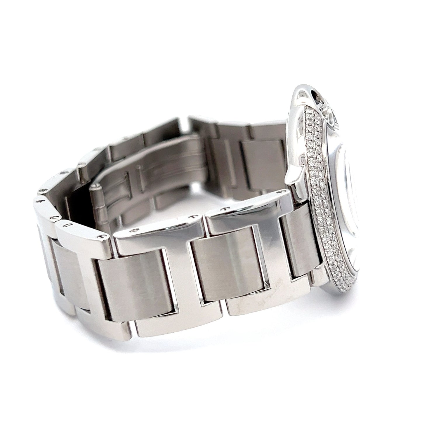 Womens Cartier Ballon Bleu Steel Diamond Watch