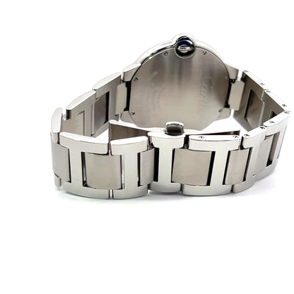 Mens Cartier Ballon Bleu Steel Diamond Watch