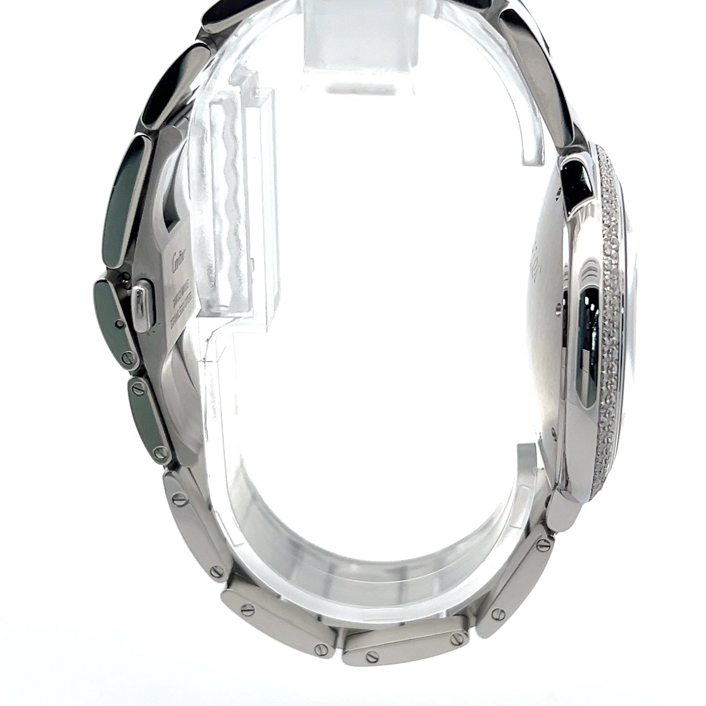 Mens Cartier Ballon Bleu Steel Diamond Watch