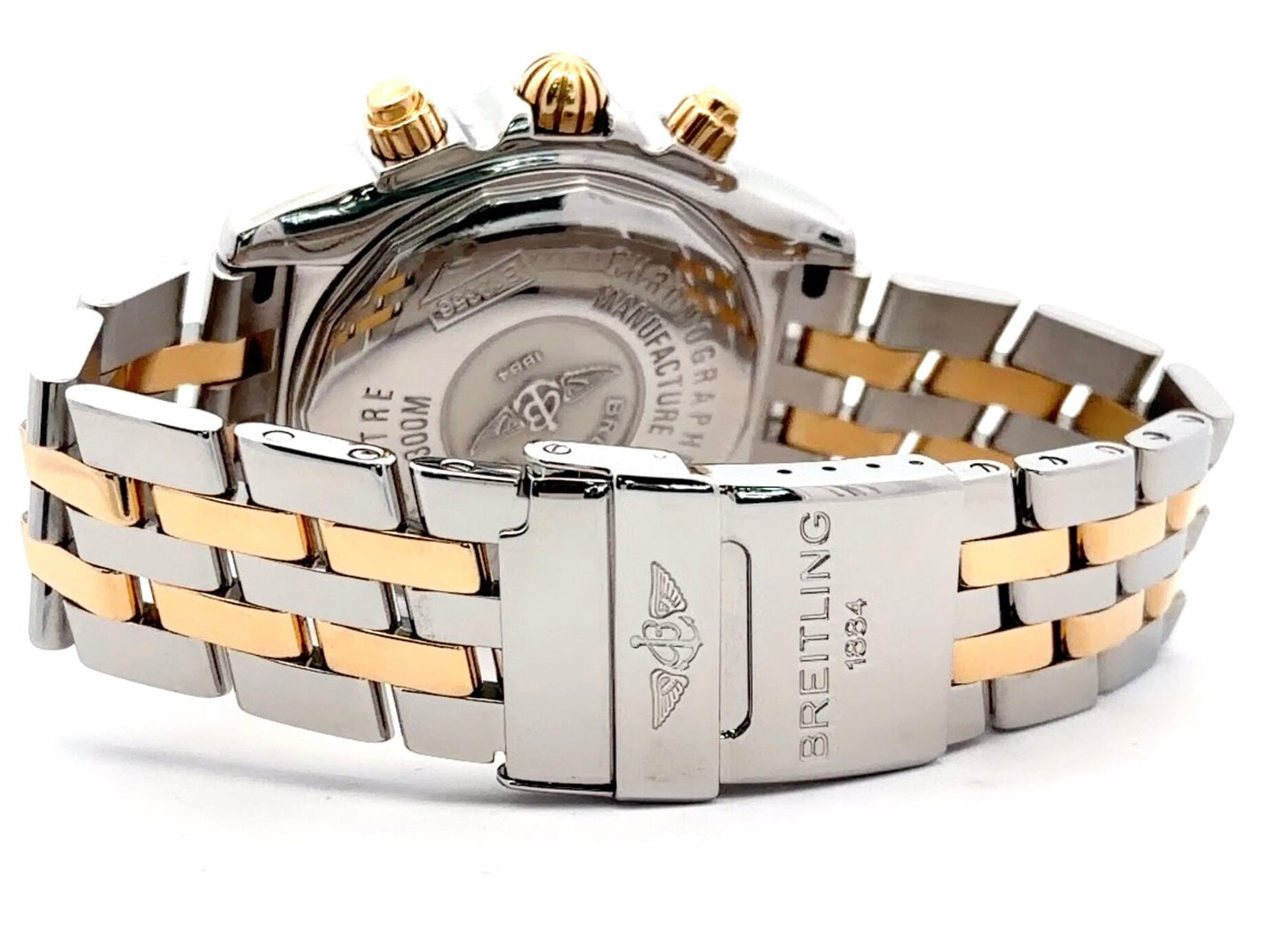 Mens Breitling Chronomat Evolution Chronograph 18K Yellow Gold/Steel Watch