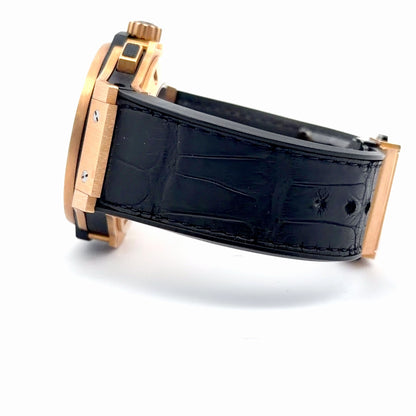 Mens Hublot Big Bang Aero Bang Skeleton 18K Gold Chronograph Watch