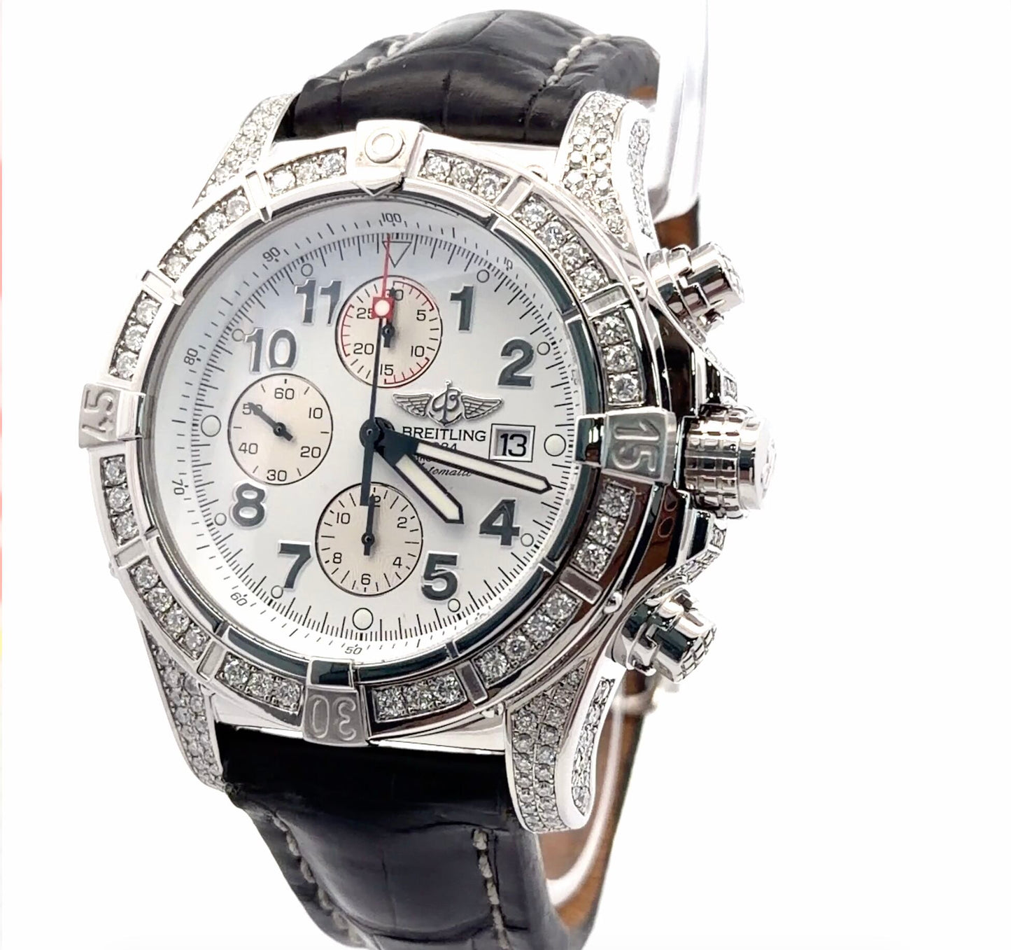 Mens Breitling Super Avenger Chronograph Diamond Watch
