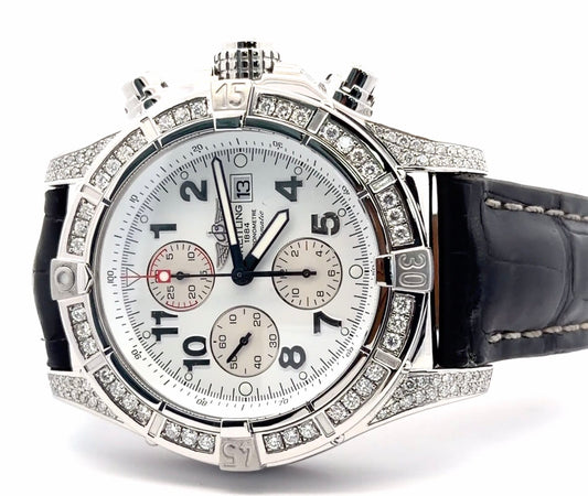 Mens Breitling Super Avenger Chronograph Diamond Watch