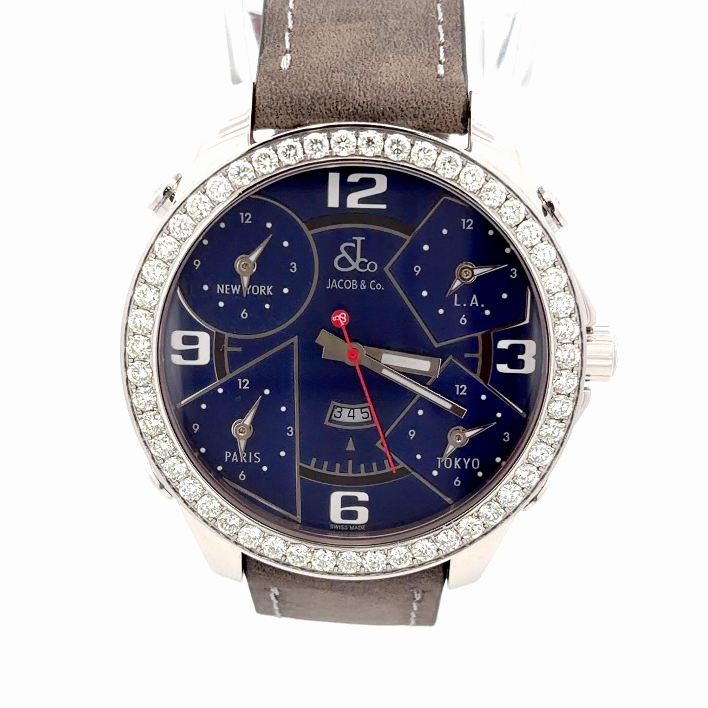 Mens Jacob & Co. Five Time Zone JC Diamond Watch