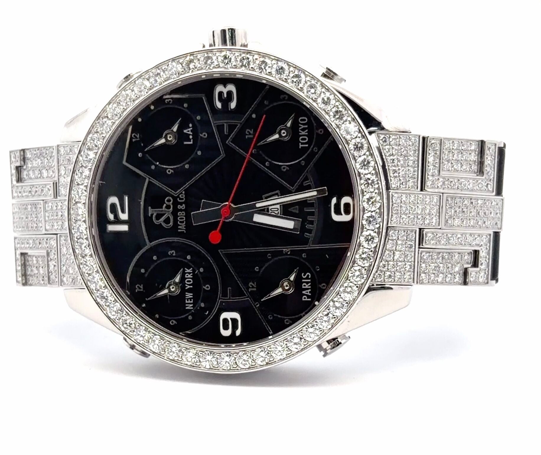Mens Jacob & Co. Five Time Zone JC Diamond Watch