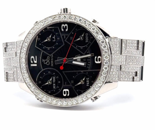 Mens Jacob & Co. Five Time Zone JC Diamond Watch
