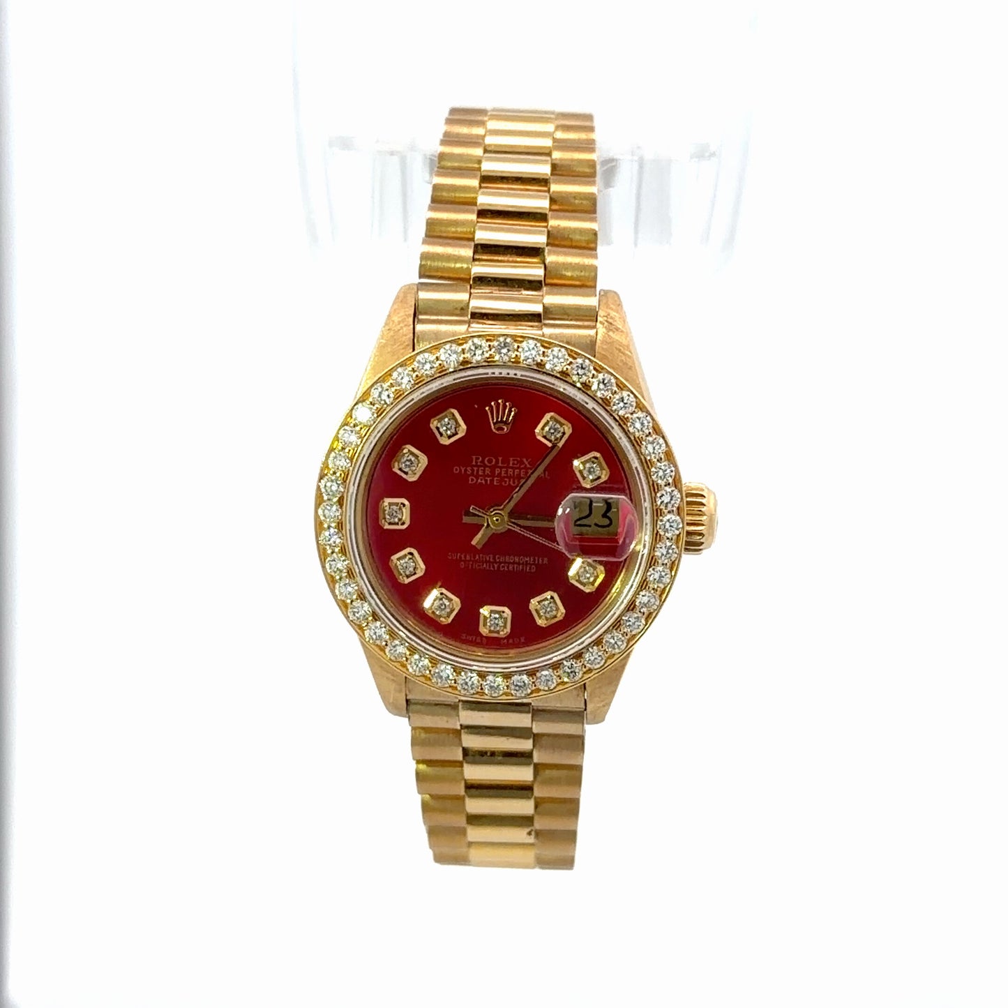 Womens Rolex Datejust President Diamond Watch