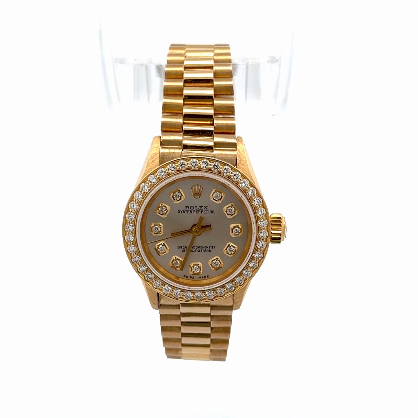 Womens Rolex Oyster Perpetual President Diamond Watch