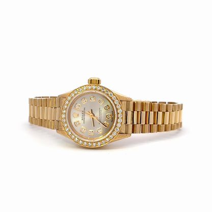 Womens Rolex Oyster Perpetual President Diamond Watch