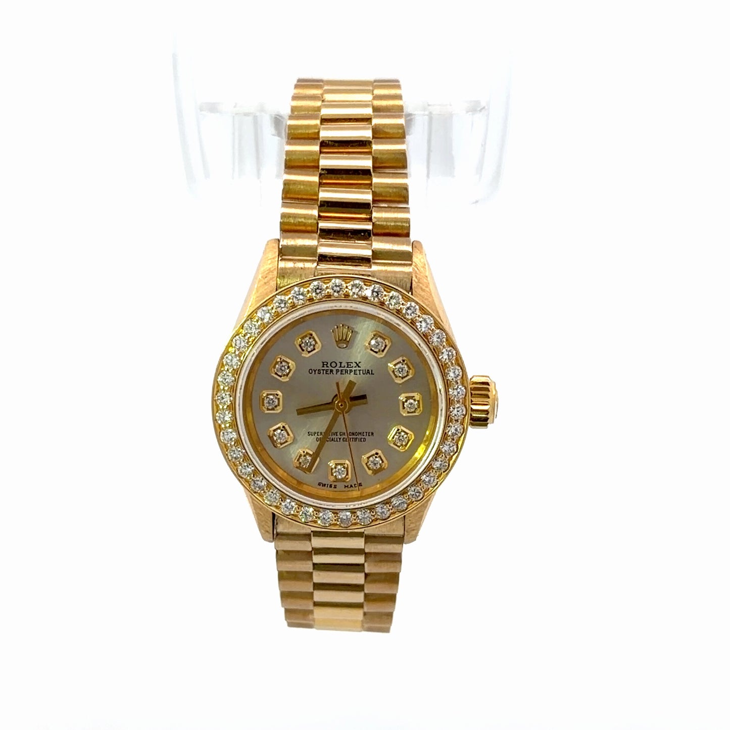 Womens Rolex Oyster Perpetual President Diamond Watch