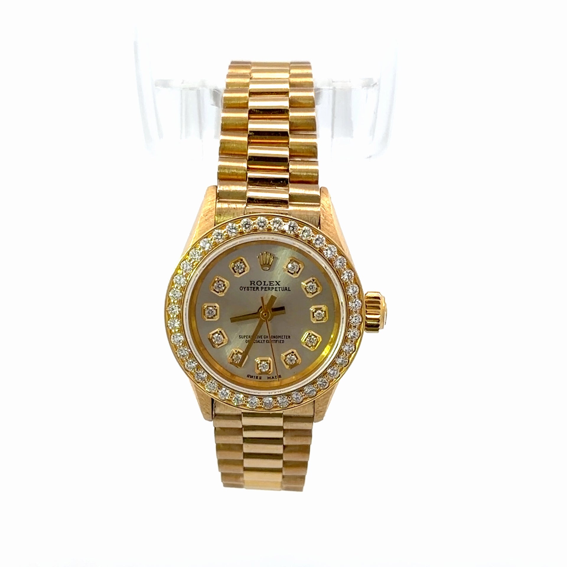 Womens Rolex Oyster Perpetual President Diamond Watch