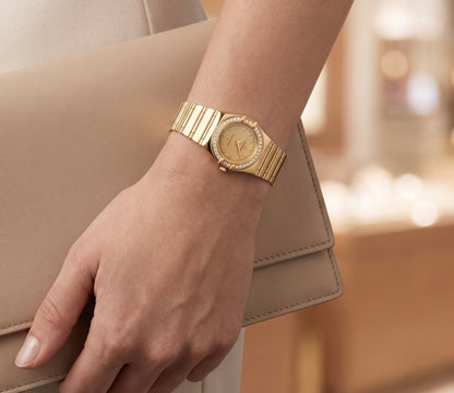 Womens Omega Constellation 18K Gold Diamond Watch
