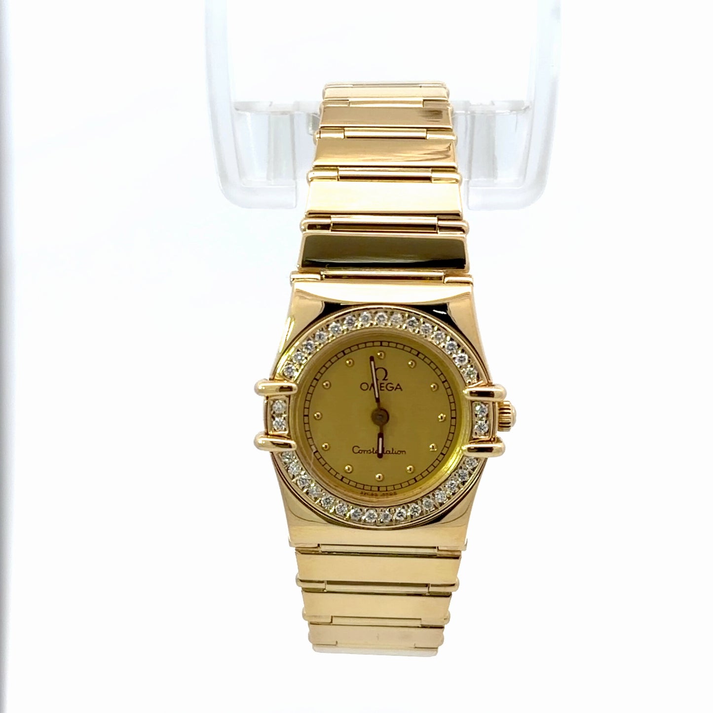Womens Omega Constellation 18K Gold Diamond Watch