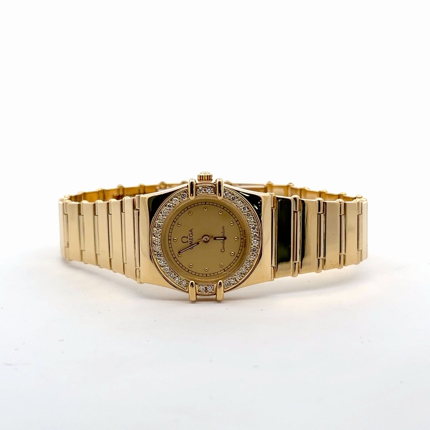 Womens Omega Constellation 18K Gold Diamond Watch