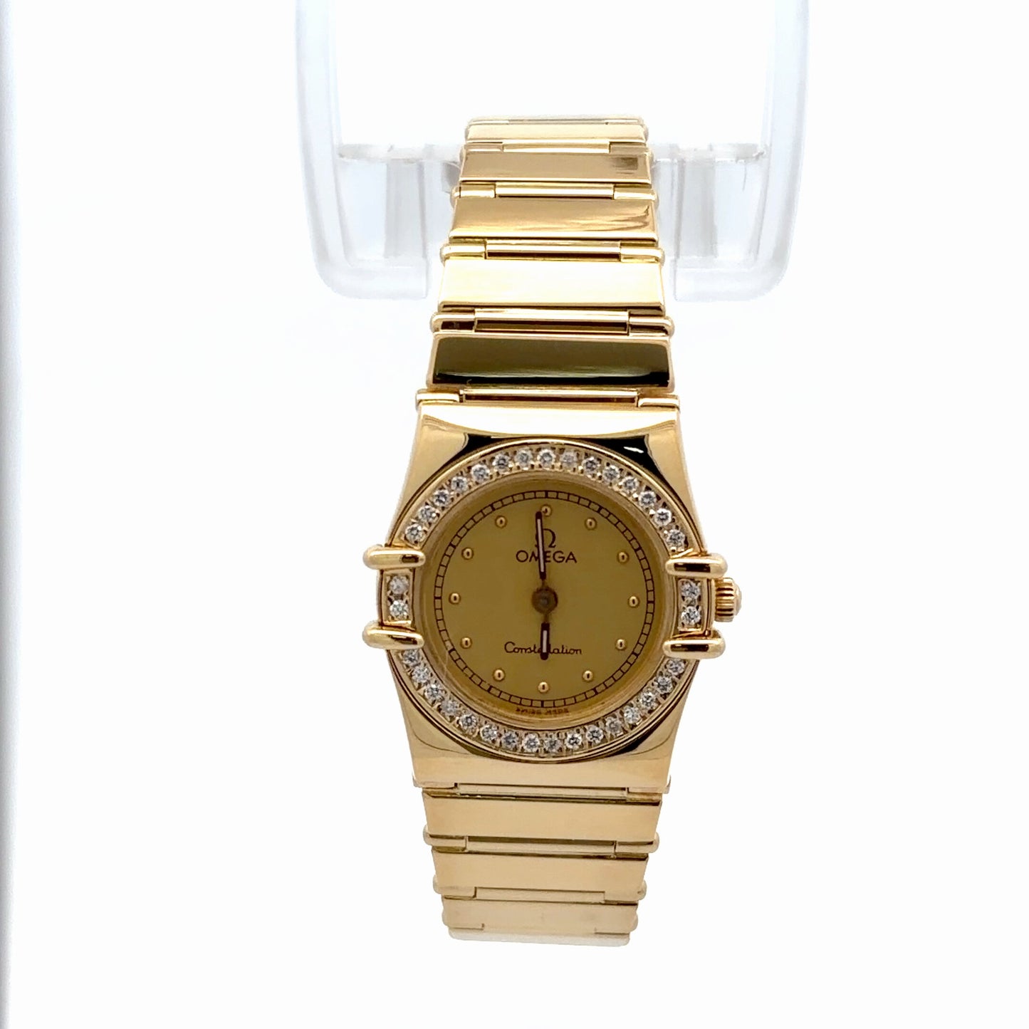 Womens Omega Constellation 18K Gold Diamond Watch