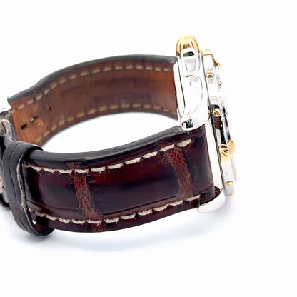 Mens Breitling Cockpit 18K Yellow Gold/Steel Watch in Leather Strap